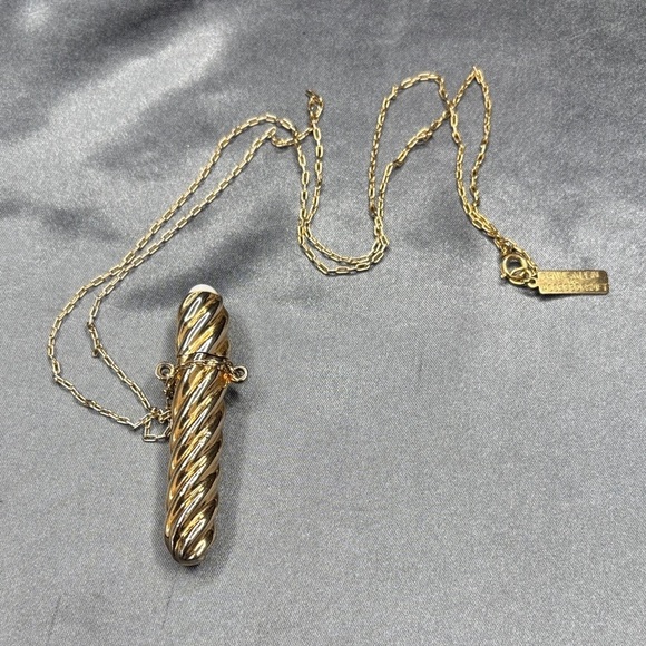 Anne Klein Gold and Silver Twisted Pendant Necklace - Picture 1 of 4